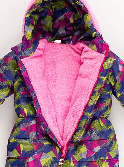 Комбинезон зимний сдельный для девочки Одягайко Абстракт фиолетовый 32015О - купить