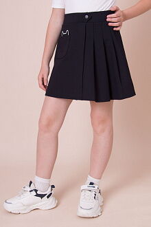 Школьная юбка для девочки Mevis синяя 5145-02 - цена