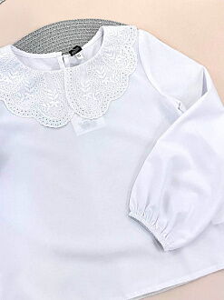 Блузка для девочки Mevis белая 4953-02 - фото