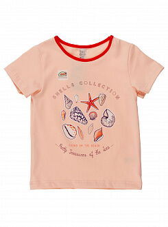 Пижама для девочки (футболка+шорты) SMIL розовый персик 104390 - фото
