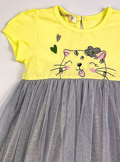 Платье для девочки Barmy Кошечка желтое 0536 - фотография