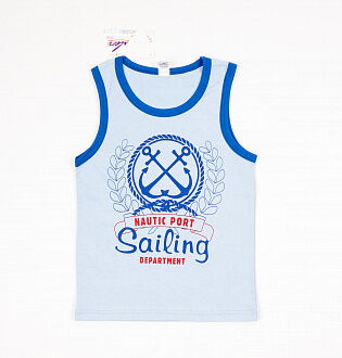 Комплект для мальчика (майка+шорты) Valeri tex Якорь голубой - фото