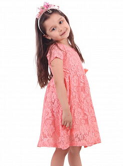 Кружевное платье для девочки Breeze персиковое 12478 - размеры