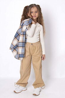 Лонгслив в рубчик Mevis кремовый 4912-05 - размеры