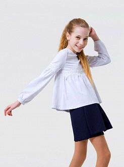 Юбка-шорты трикотажная для девочки SMIL темно-синяя 120285 - фотография
