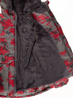 Куртка зимняя для мальчика Одягайко серый абстракт 20065О - фото