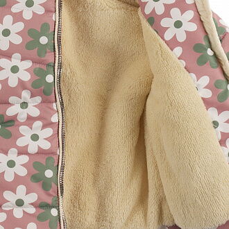 Куртка зимняя для девочки Одягайко Цветы розовая 20218 - фото