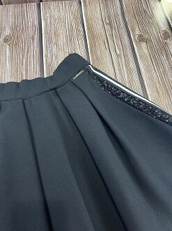 Трикотажная юбка для девочки Mevis черная 3306-02 - фотография