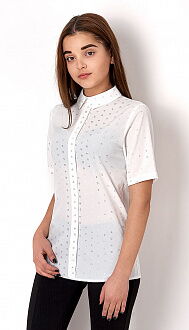 Блузка с коротким рукавом для девочки Mevis молочная 2660-05 - цена