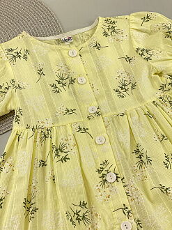 Летнее платье для девочки Mevis Цветочки желтое 4972-01 - размеры