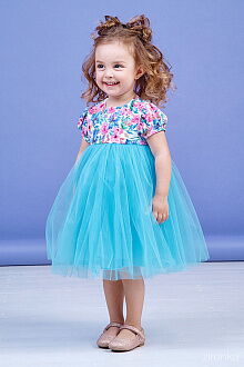 Нарядное платье для девочки Zironka бирюзовое 38-9003-2 - размеры