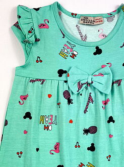 Платье для девочки Stella Kids Тропики бирюзовое 0217 - размеры