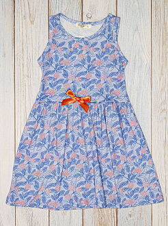 Летний сарафан для девочки Breeze Цветы голубой 12934 - размеры