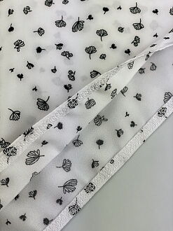 Блузка школьная для девочки Mevis Цветочки белая 4736-02 - фотография