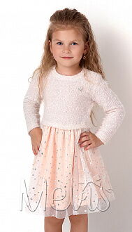 Тёплое нарядное платье для девочки Mevis персиковое 2920-01 - цена