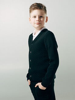 Пиджак трикотажный для мальчика SMIL черный 116345 - цена