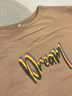 Костюм футболка и шорты для девочки SMIL Dream коричневый мокко 117390 - фотография