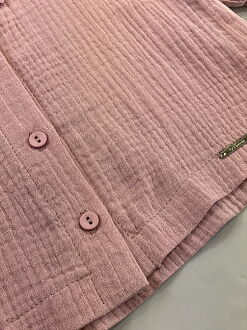 Костюм рубашка и шорты муслин Mevis розовый пудра 4819-02 - картинка