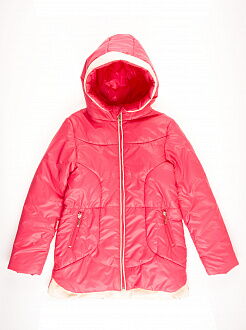 Куртка удлиненная для девочки ОДЯГАЙКО коралловая 22042 - цена