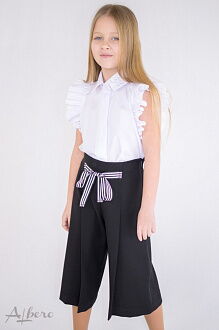 Школьные брюки-кюлоты для девочки Albero черные 4030 - цена
