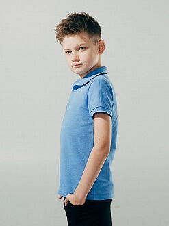 Футболка-поло с коротким рукавом для мальчика SMIL синяя 114595 - размеры