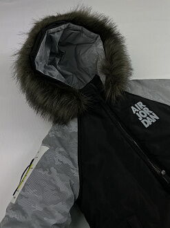 Зимняя куртка для мальчика Kidzo черная с серым 3310 - Киев