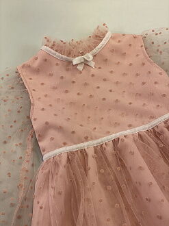 Платье нарядное для девочки Michell персиковое 2323 - фото