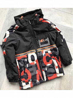 Деми куртка для мальчика Kidzo черная с красным 2039 - цена