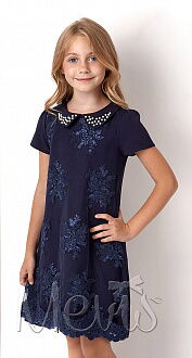 Нарядное платье для девочки Mevis синее 3073-01 - цена