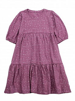 Трикотажное платье для девочки Фламинго сиреневое 834-424 - цена