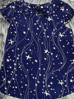 Блузка для девочки Mevis синяя 3846-01 - фото