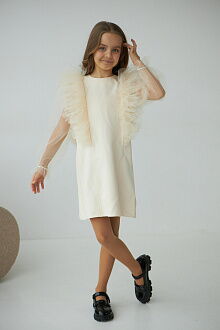 Платье нарядное для девочки Michell молочное 2211 - фото