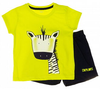 Комплект футболка и шорты для мальчика Фламинго салатовый 571-103 - цена