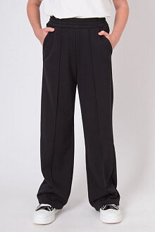 Трикотажные брюки-палаццо для девочки Mevis черные 5258-02 - цена