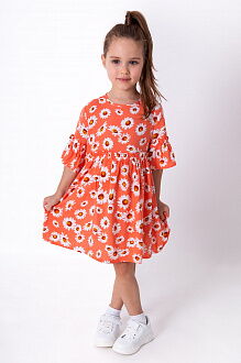 Летнее платье для девочки Mevis Ромашки оранжевое 4270-01 - цена
