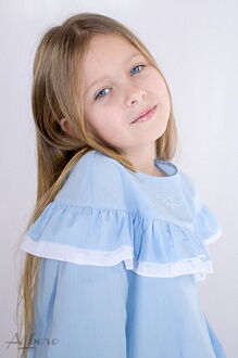 Блузка с длинным рукавом для девочки Albero голубая 5071-В - фото