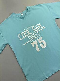 Футболка для девочки Cool Girl голубая 1704 - размеры