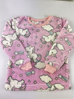 Пижама вельсофт для девочки Фламинго Единороги розовая 855-910 - размеры