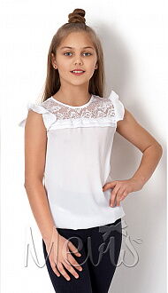 Блузка с коротким рукавом Mevis белая 2682-02 - цена