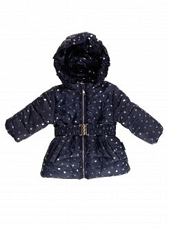 Куртка зимняя для девочки Одягайко Горох темно-синяя 20119 - цена