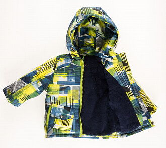 Комбинезон зимний раздельный для мальчика (куртка+штаны) Одягайко Абстракт желтый 20070 +32008 - размеры