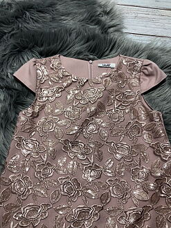Кружевное нарядное платье для девочки Mevis персиковое 2997-01 - фото
