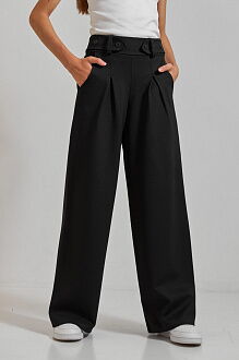 Брюки-палаццо для девочки трикотаж Valza черные 5107 - цена