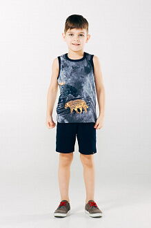 Комплект для мальчика (майка+шорты) SMIL Мечтатели серый 113253 - цена