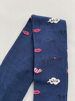 Колготки деми для девочки KidStep WOW губки синие арт.5001 - фотография