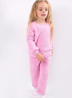Теплая пижама для девочки вельсофт махра Фламинго розовая 855-919 - картинка