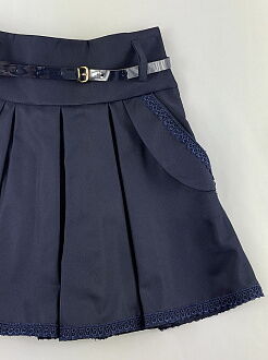 Школьная юбка с кружевом VDAGS Сафари синяя - фотография