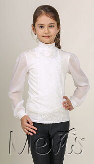 Блузка нарядная для девочки MEVIS молочная 1980 - цена