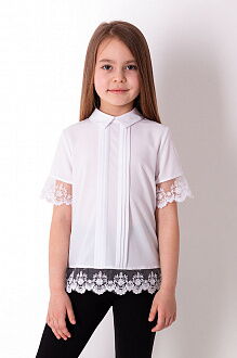 Блузка для девочки Mevis белая 3716-01 - цена