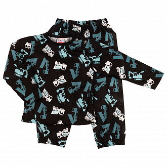 Пижама для мальчика Грузовики черная 8382 - цена